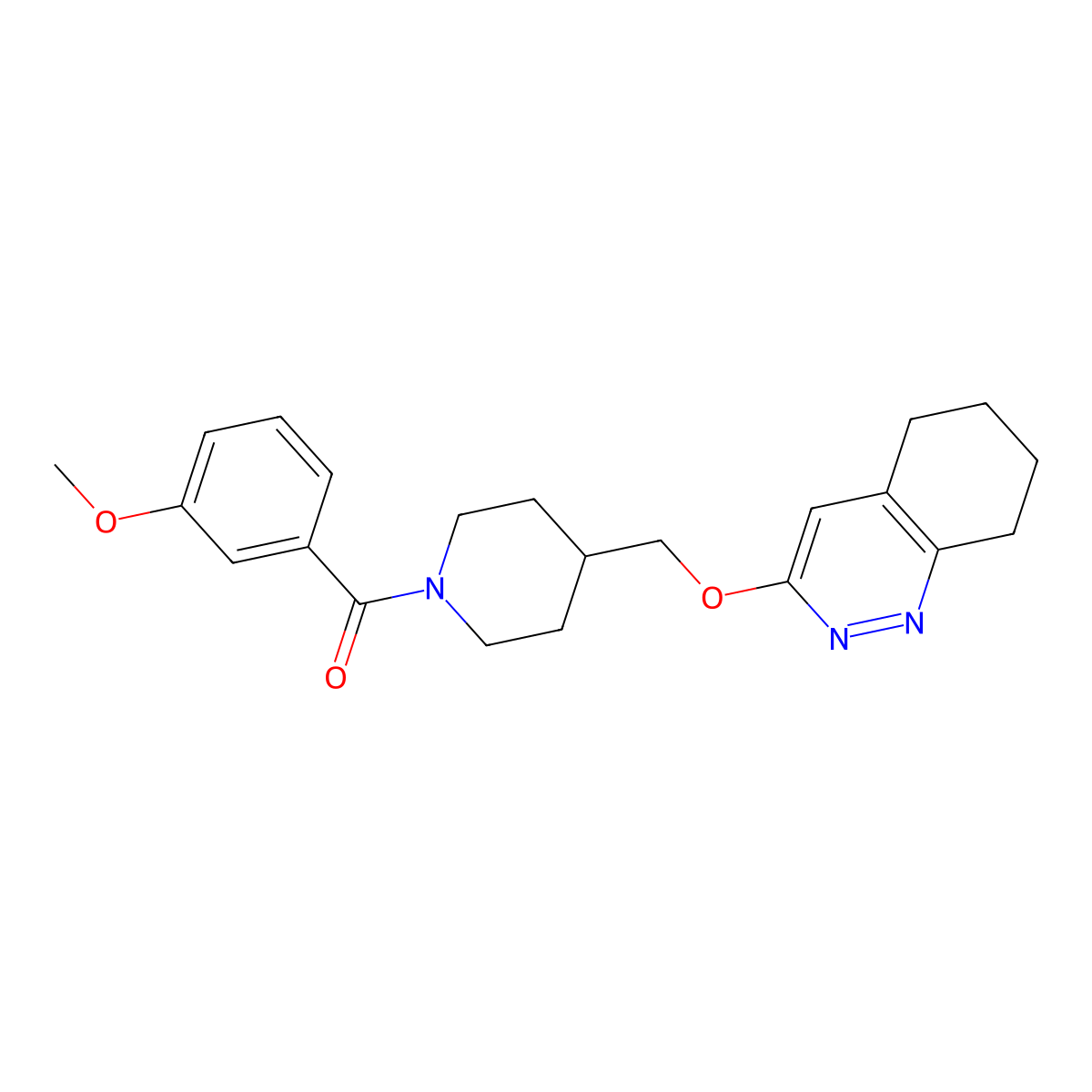 3-{[1-(3-Methoxybenzoyl)piperidin-4-yl]methoxy}-5,6,7,8-tetrahydrocinnoline molecular structure, CAS 2310207-90-8