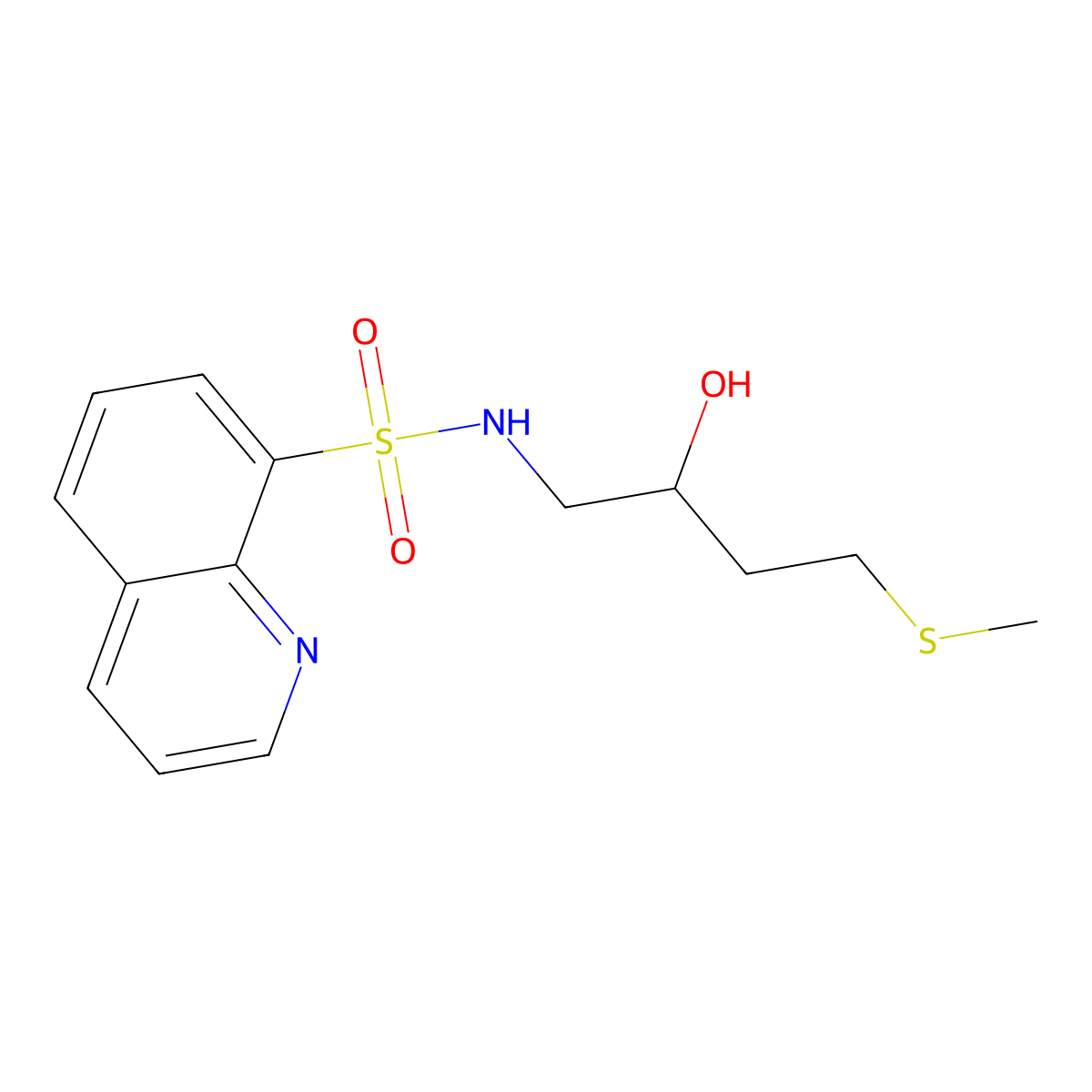 N-[2-hydroxy-4-(methylsulfanyl)butyl]quinoline-8-sulfonamide molecular structure, CAS 2310208-04-7