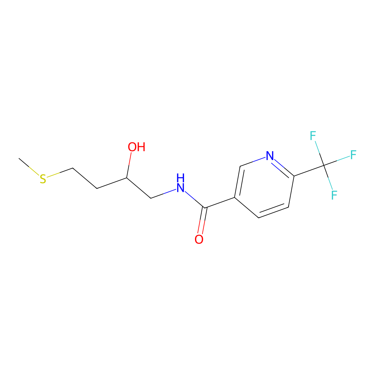 N-[2-hydroxy-4-(methylsulfanyl)butyl]-6-(trifluoromethyl)pyridine-3-carboxamide molecular structure, CAS 2310208-51-4