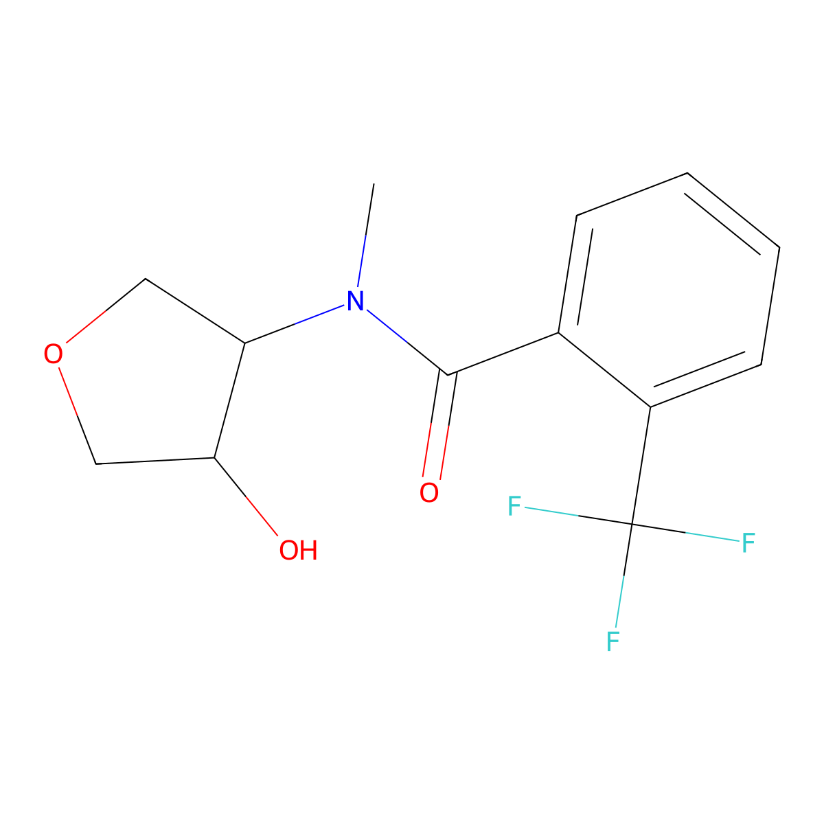 N-(4-Hydroxyoxolan-3-yl)-N-methyl-2-(trifluoromethyl)benzamide molecular structure, CAS 2310209-36-8