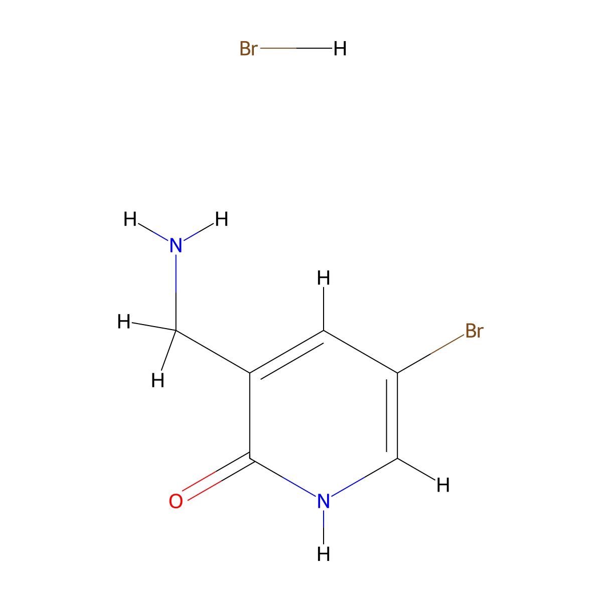 3-(Aminomethyl)-5-bromopyridin-2(1H)-one hydrobromide molecular structure, CAS 2310220-85-8