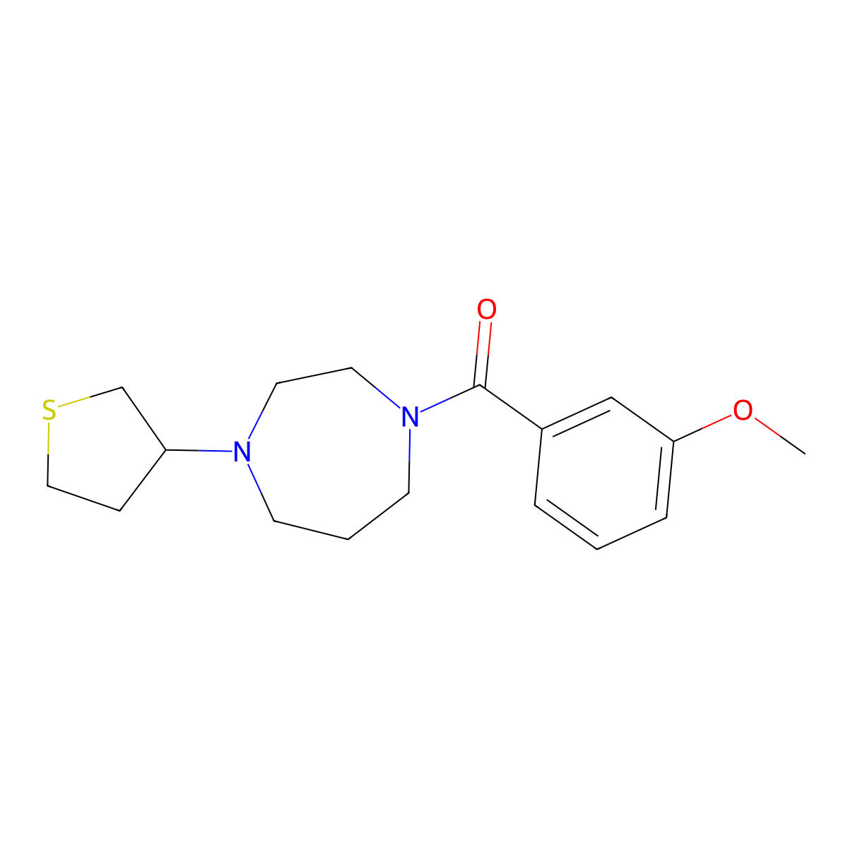 1-(3-Methoxybenzoyl)-4-(thiolan-3-yl)-1,4-diazepane molecular structure, CAS 2310221-22-6