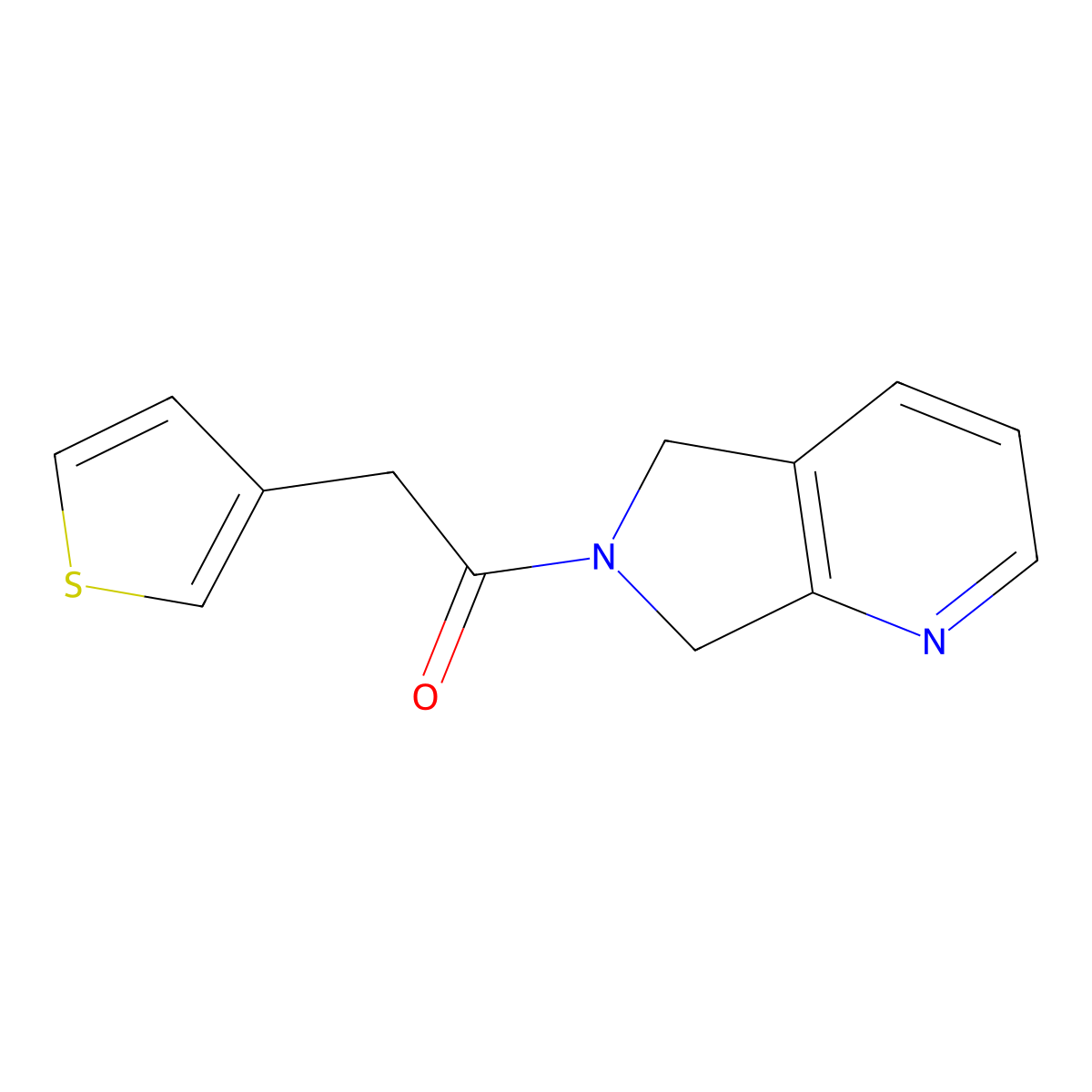 1-(5H-pyrrolo[3,4-b]pyridin-6(7H)-yl)-2-(thiophen-3-yl)ethanone molecular structure, CAS 2310222-34-3
