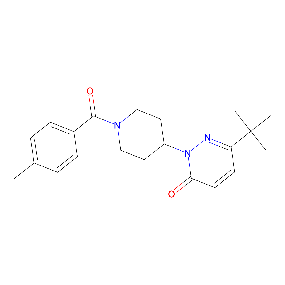 6-Tert-butyl-2-[1-(4-methylbenzoyl)piperidin-4-yl]-2,3-dihydropyridazin-3-one molecular structure, CAS 2310225-23-9