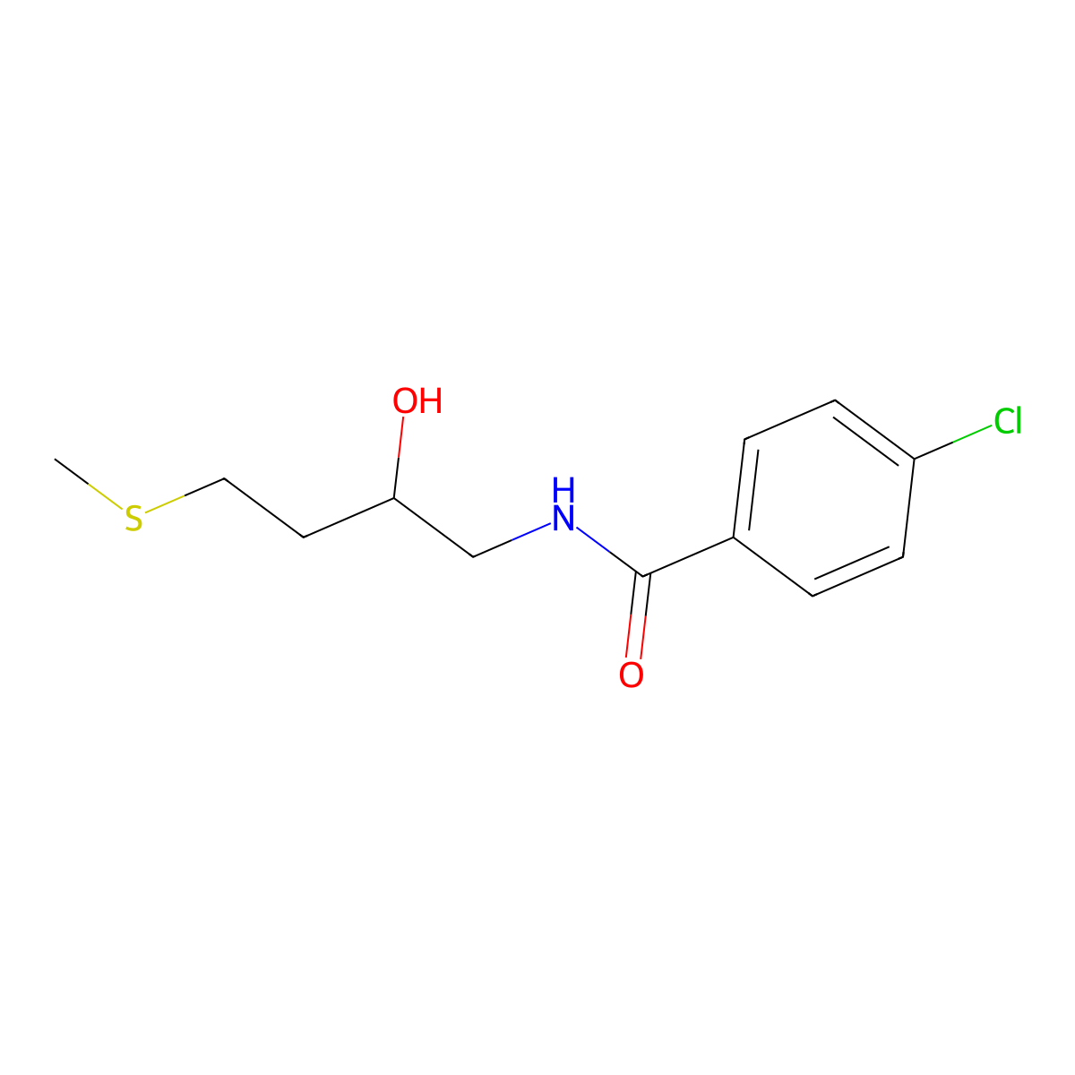 4-chloro-N-[2-hydroxy-4-(methylsulfanyl)butyl]benzamide molecular structure, CAS 2310225-46-6