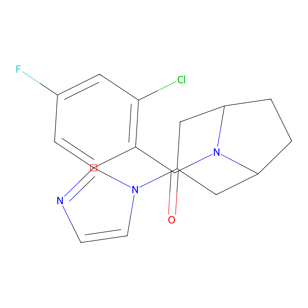 8-(2-chloro-4-fluorobenzoyl)-3-(1H-imidazol-1-yl)-8-azabicyclo[3.2.1]octane molecular structure, CAS 2310226-02-7