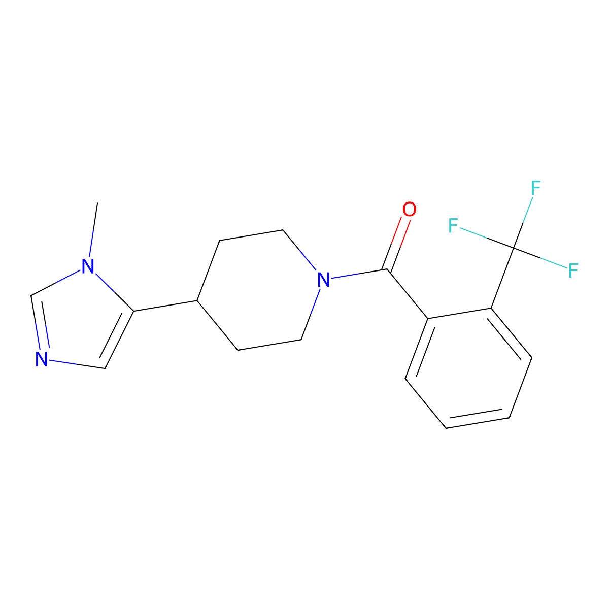 4-(1-methyl-1H-imidazol-5-yl)-1-[2-(trifluoromethyl)benzoyl]piperidine molecular structure, CAS 2310226-20-9