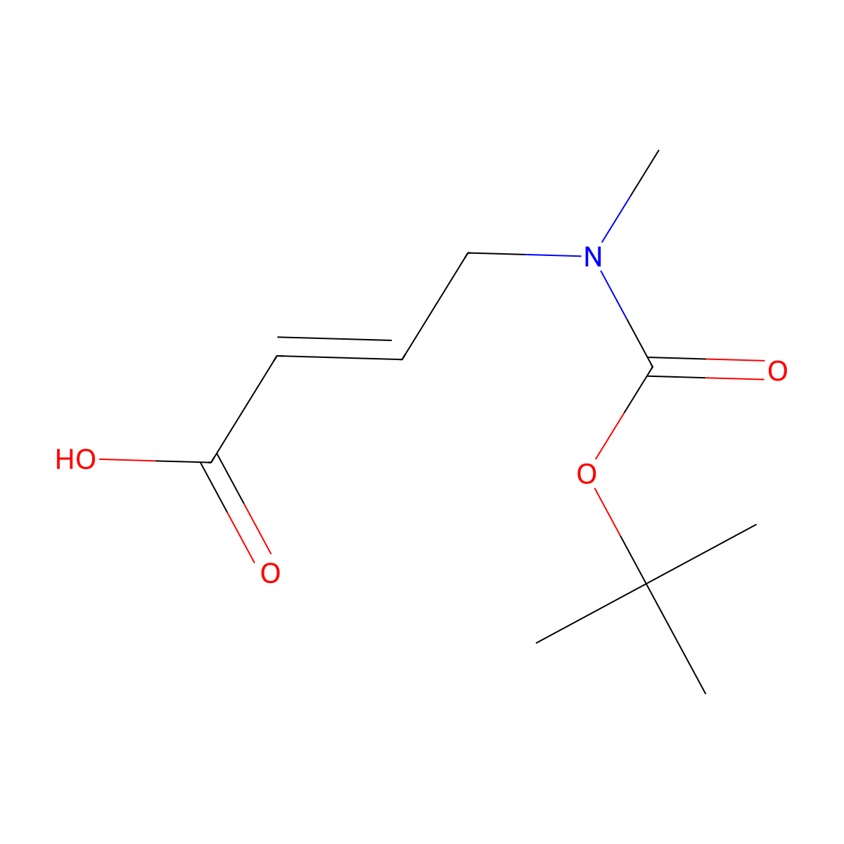 4-((tert-Butoxycarbonyl)(methyl)amino)but-2-enoic acid molecular structure, CAS 2310254-94-3