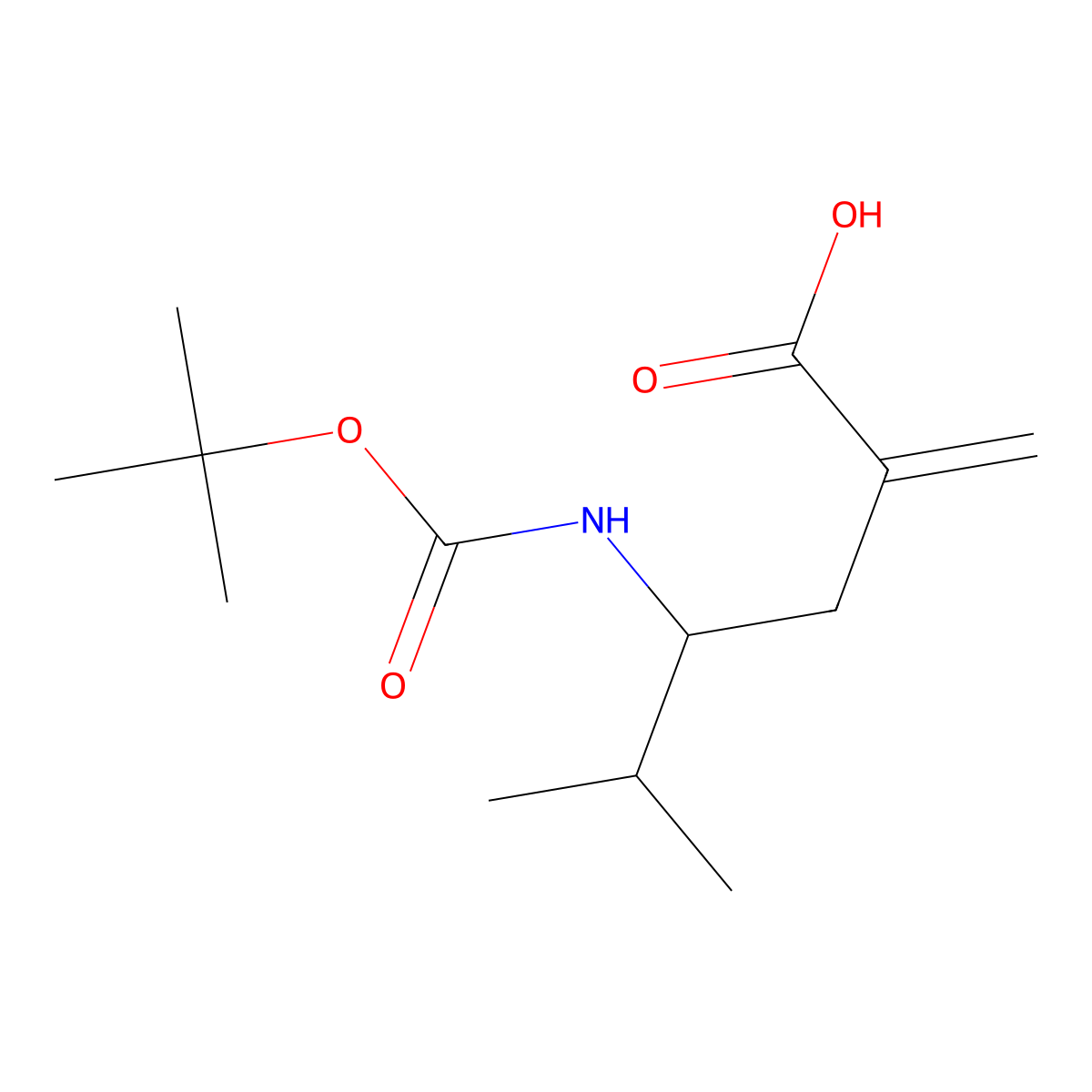 (4S)-4-{[(tert-butoxy)carbonyl]amino}-5-methyl-2-methylidenehexanoicacid molecular structure, CAS 2310257-73-7