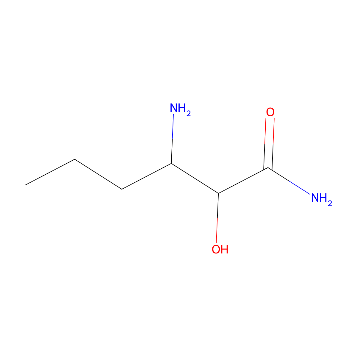(3R)-3-Amino-2-hydroxyhexanamide molecular structure, CAS 2310326-03-3