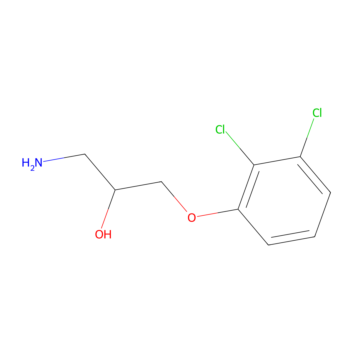 1-Amino-3-(2,3-dichlorophenoxy)propan-2-ol molecular structure, CAS 23105-99-9