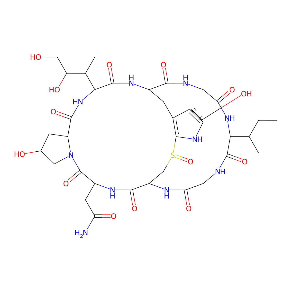 C39H54N10O14S molecular structure, CAS 23109-05-9
