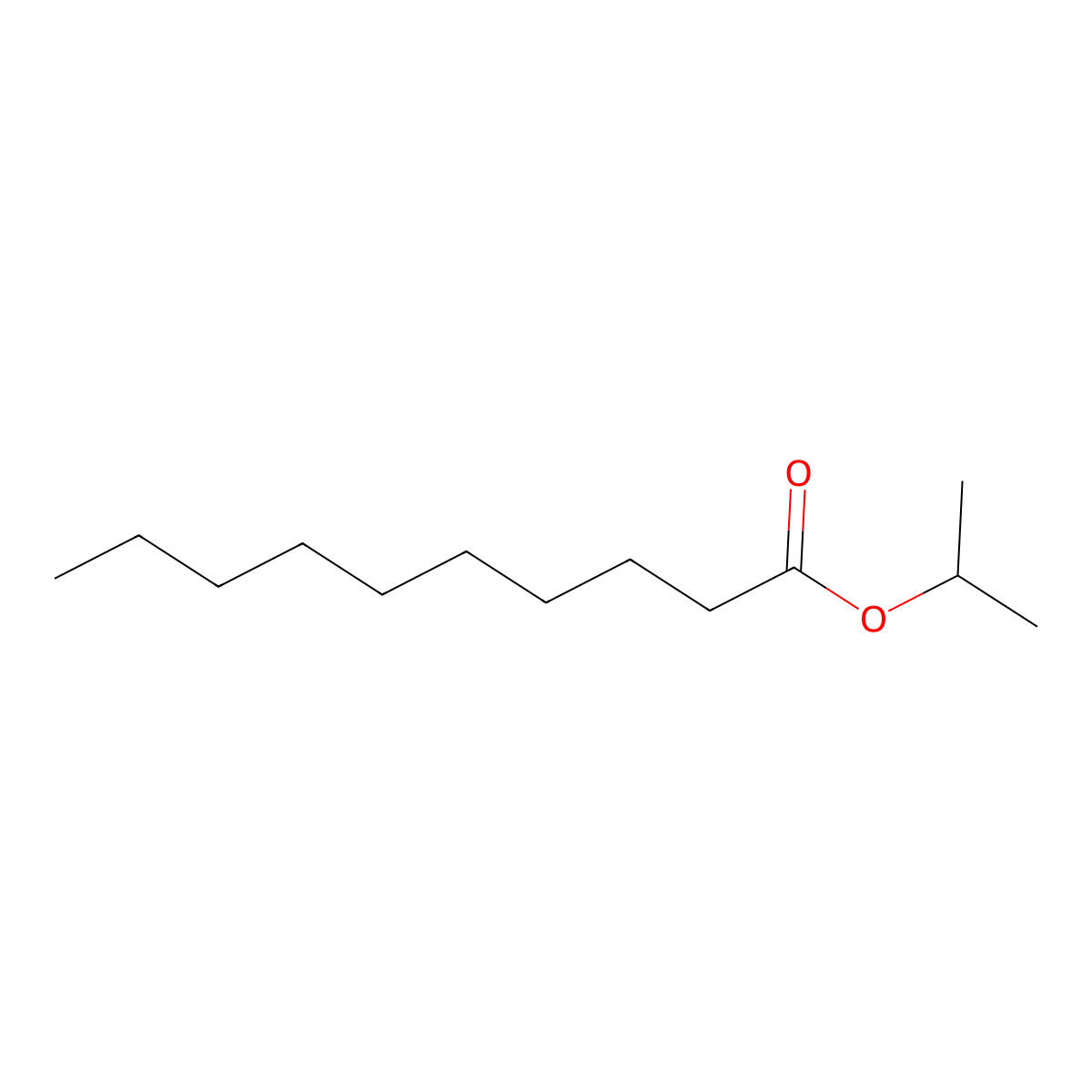 Isopropyl caprate molecular structure, CAS 2311-59-3