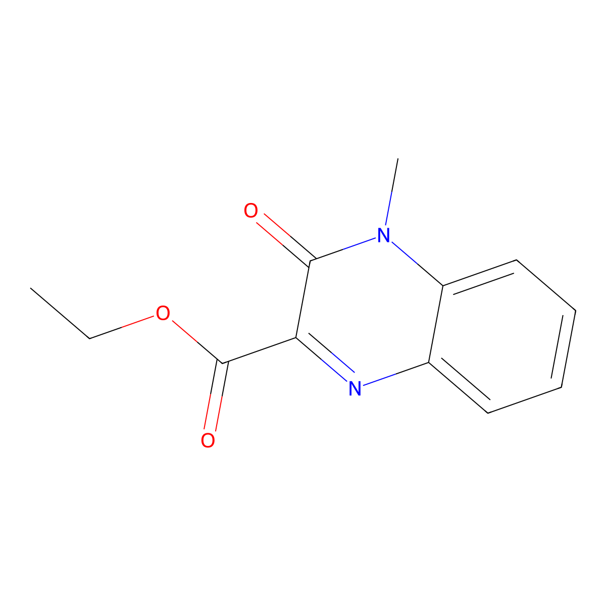Ethyl 4-methyl-3-oxoquinoxaline-2-carboxylate molecular structure, CAS 2311-82-2