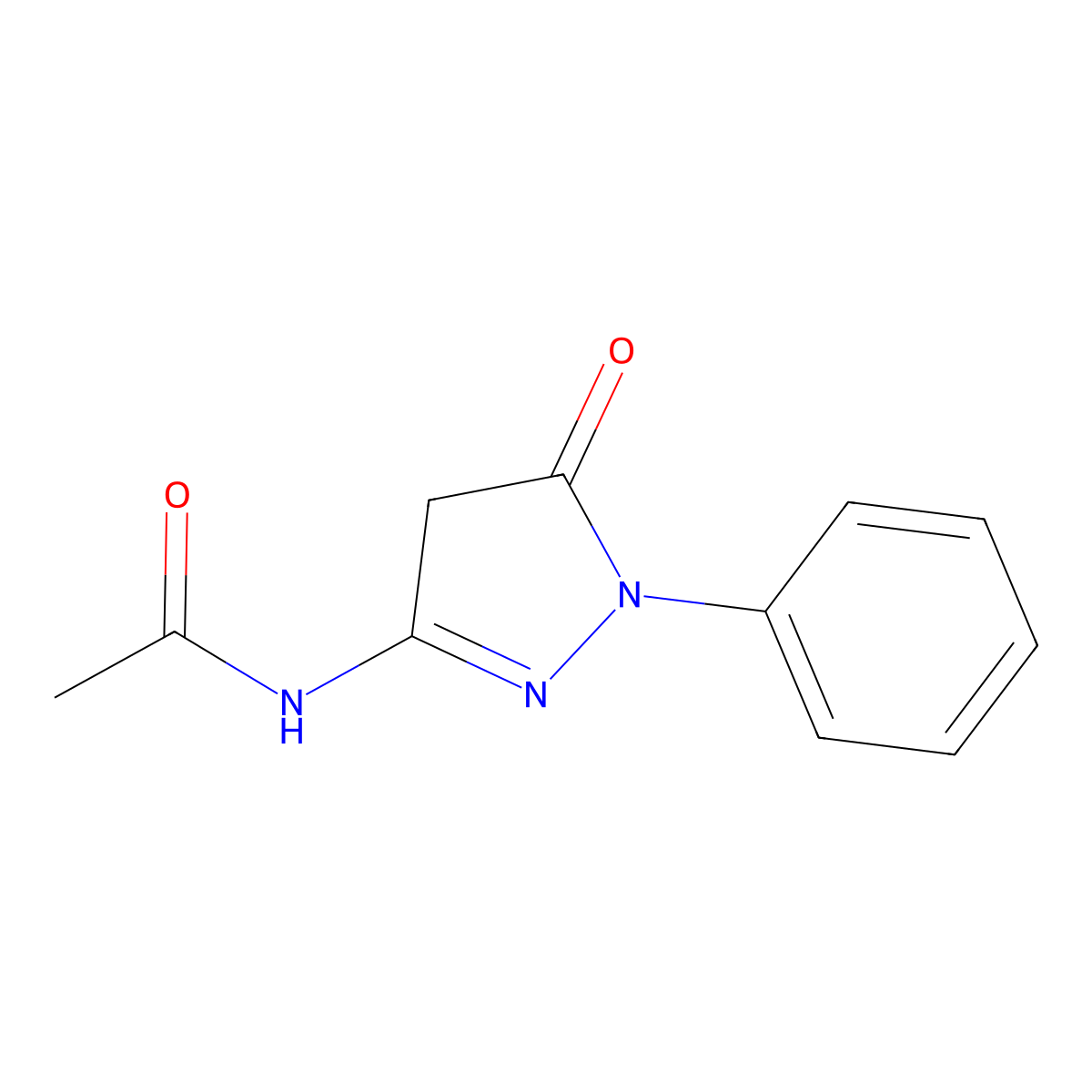 N-(5-oxo-1-phenyl-4,5-dihydro-1H-pyrazol-3-yl)acetamide molecular structure, CAS 2311-90-2