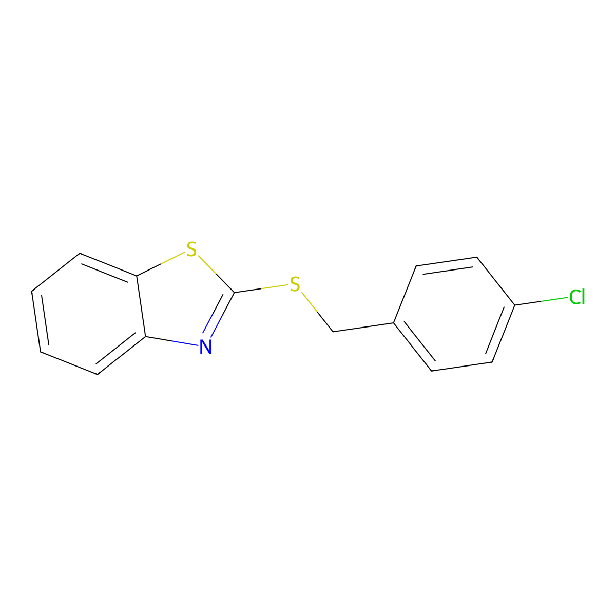 1,3-Benzothiazol-2-YL 4-chlorobenzyl sulfide molecular structure, CAS 23111-43-5