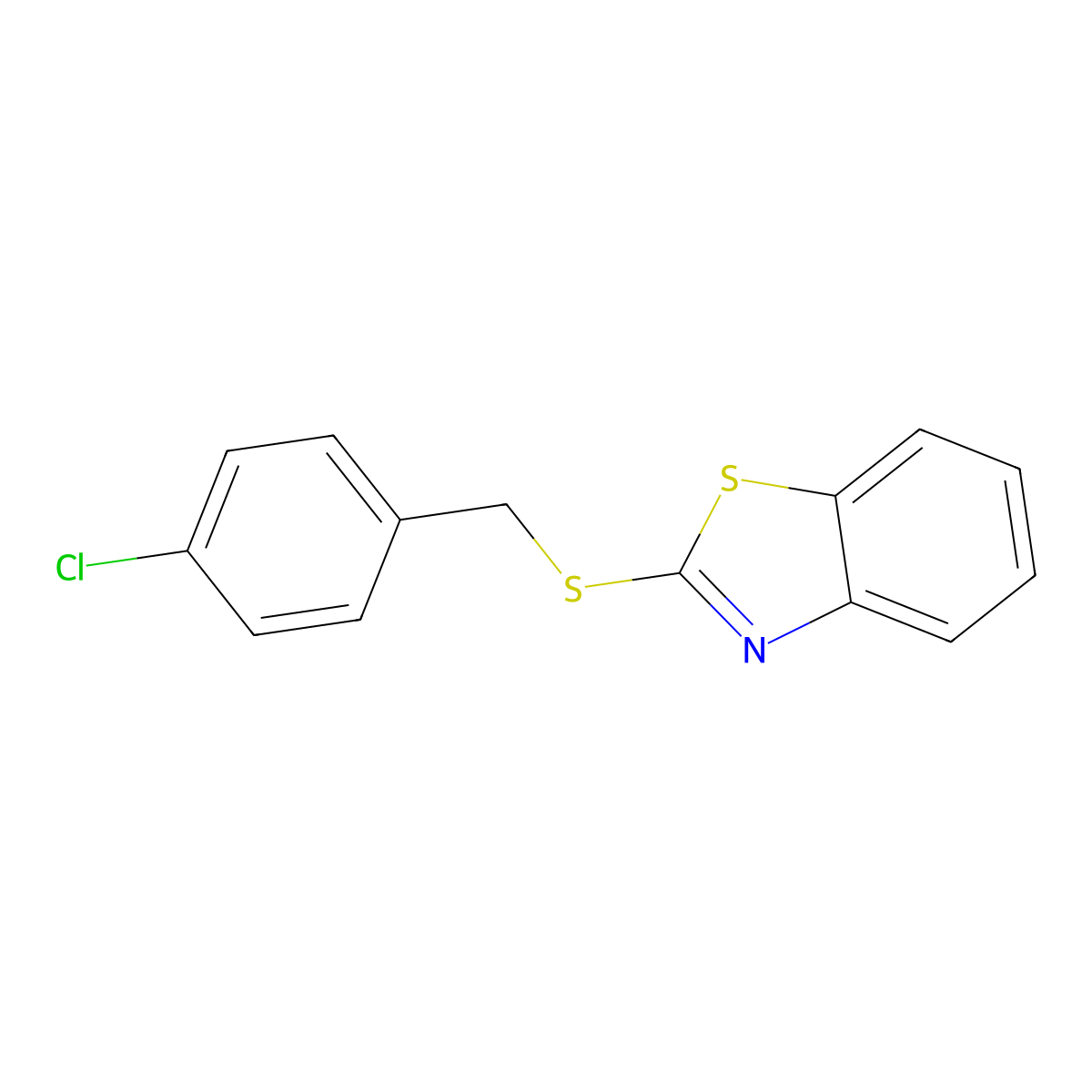 1,3-Benzothiazol-2-YL 4-chlorobenzyl sulfide molecular structure, CAS 23111-43-5