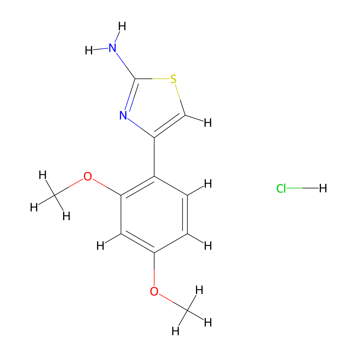 4-(2,4-Dimethoxyphenyl)-1,3-thiazol-2-amine hydrochloride molecular structure, CAS 23111-44-6