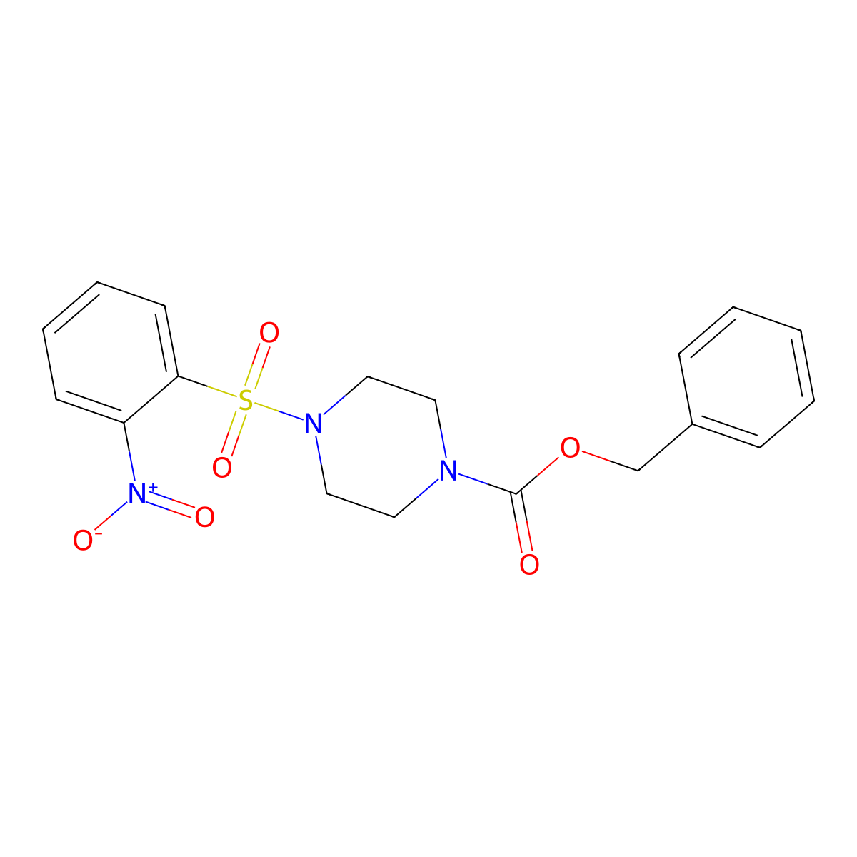 Benzyl 4-(2-nitrobenzenesulfonyl)piperazine-1-carboxylate molecular structure, CAS 2311159-86-9