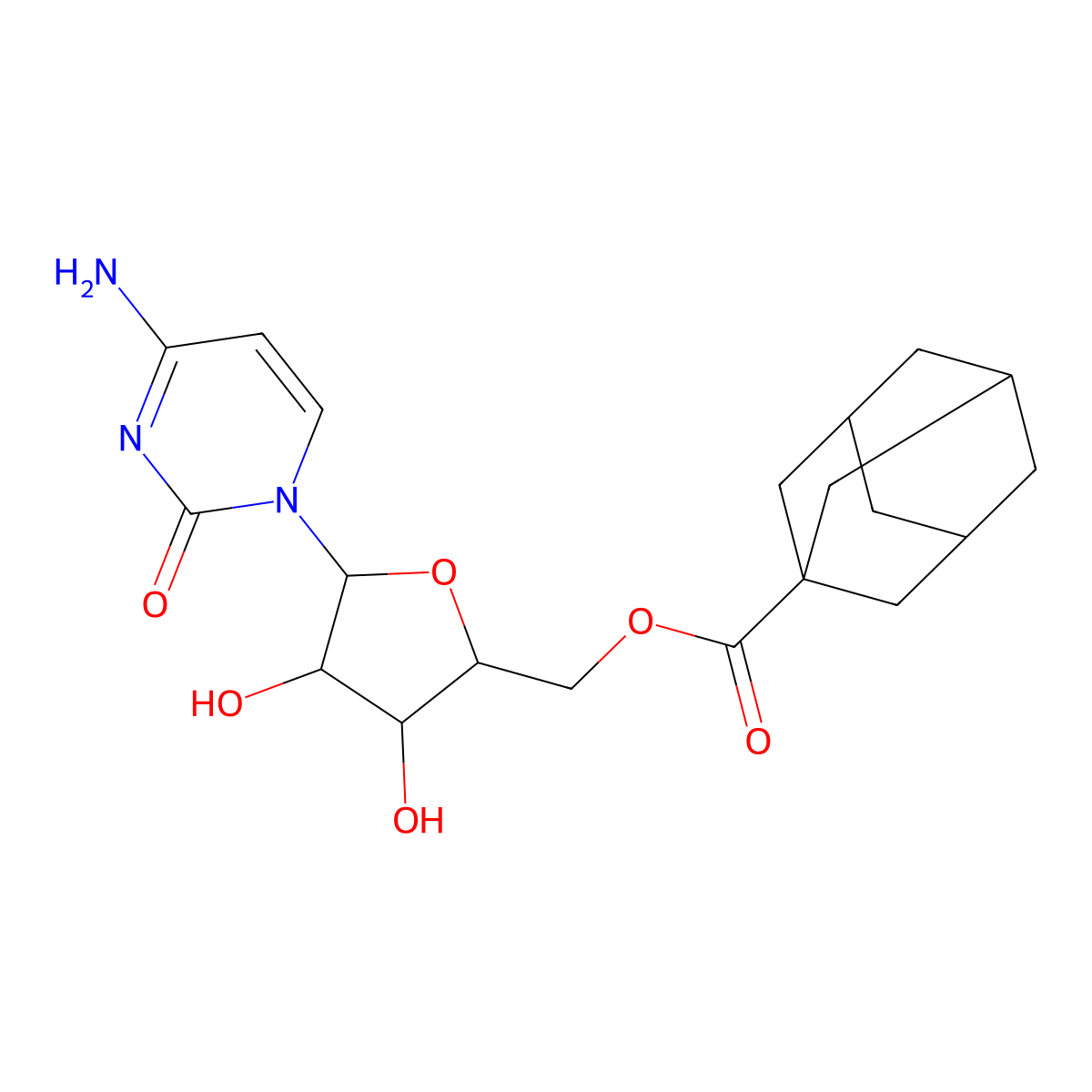 Adamantoylcytarabine molecular structure, CAS 23113-01-1
