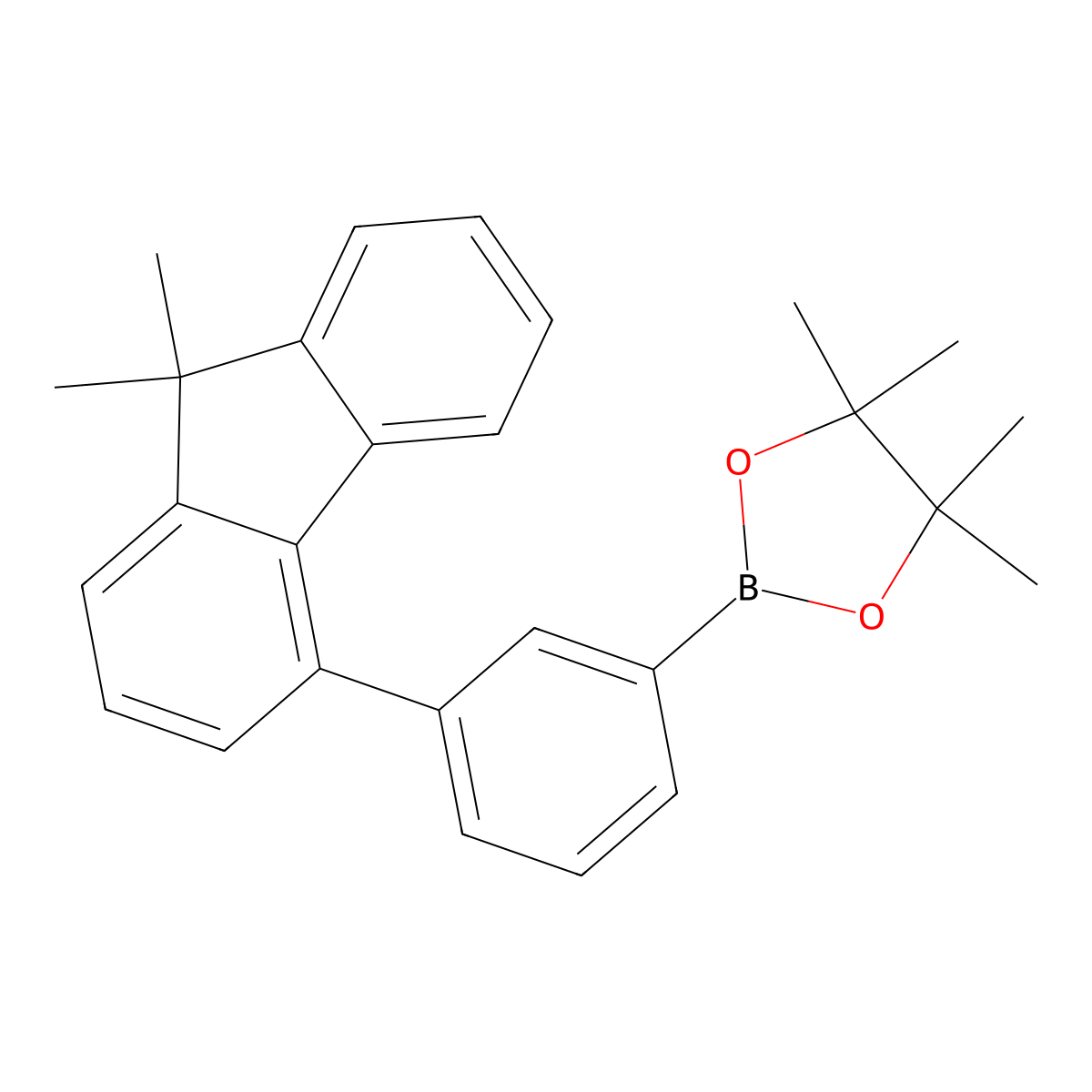 2-(3-(9,9-Dimethyl-9H-fluoren-4-yl)phenyl)-4,4,5,5-tetramethyl-1,3,2-dioxaborolane molecular structure, CAS 2311845-28-8