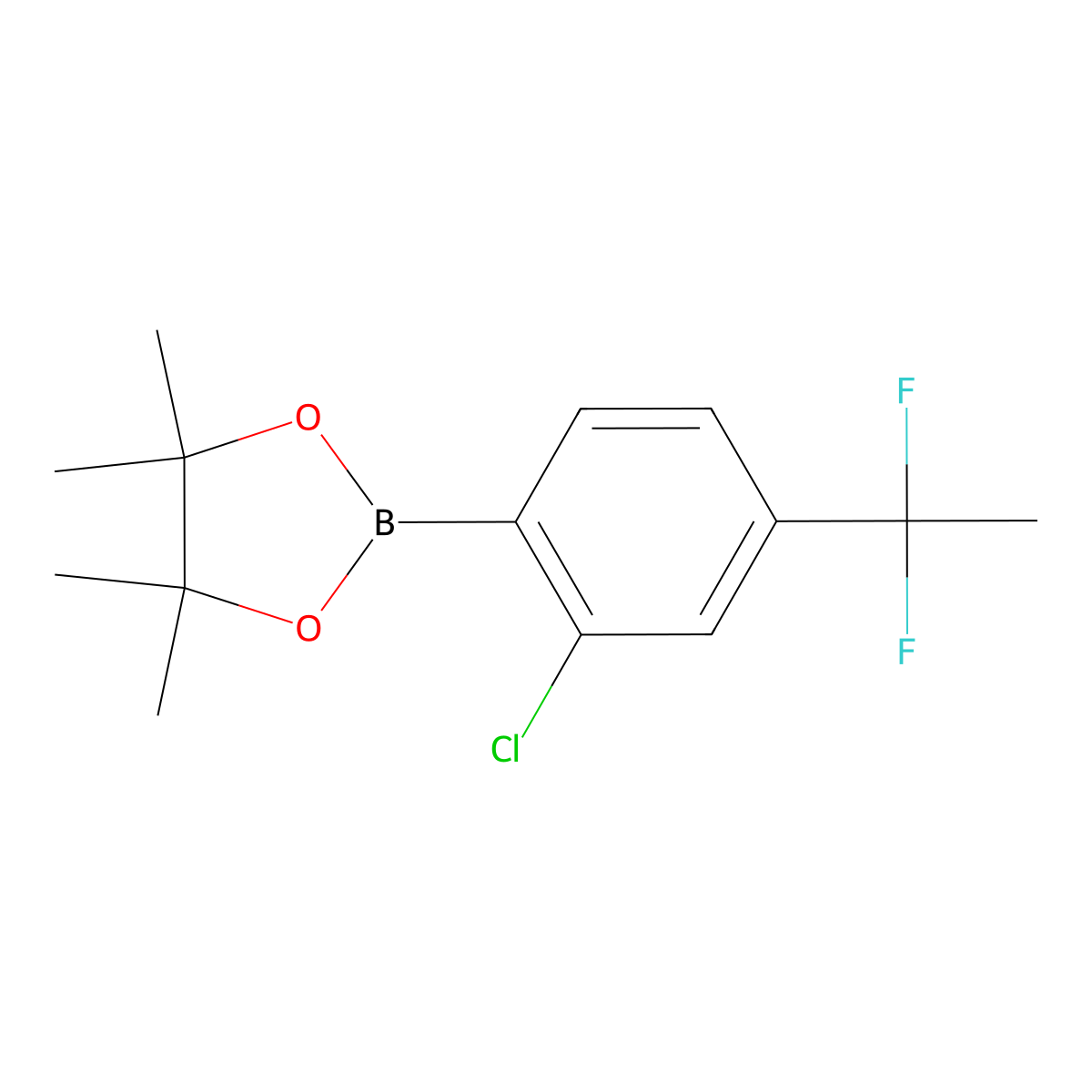 2-[2-Chloro-4-(1,1-difluoroethyl)phenyl]-4,4,5,5-tetramethyl-1,3,2-dioxaborolane molecular structure, CAS 2311855-03-3