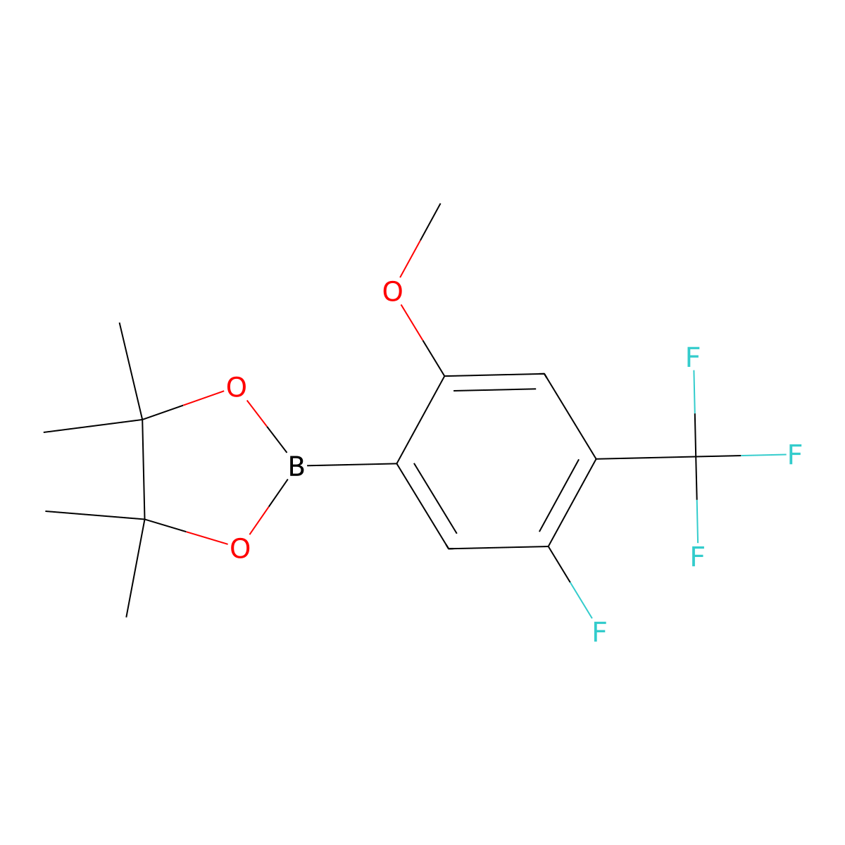 2-(5-Fluoro-2-methoxy-4-(trifluoromethyl)phenyl)-4,4,5,5-tetramethyl-1,3,2-dioxaborolane molecular structure, CAS 2311855-36-2