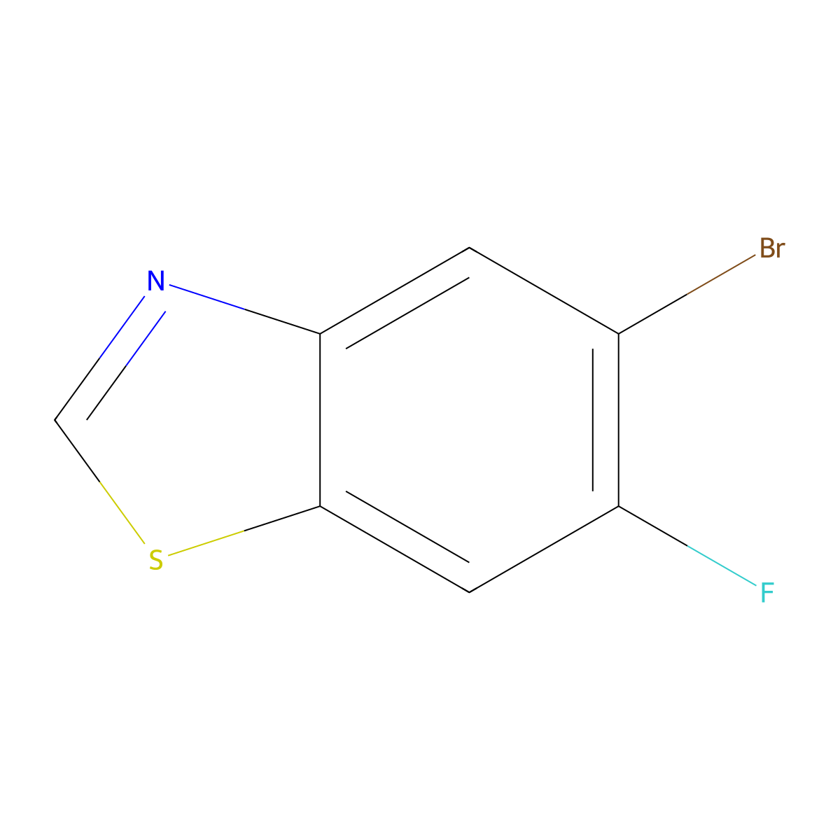 5-Bromo-6-fluorobenzo[D]thiazole molecular structure, CAS 2311855-49-7