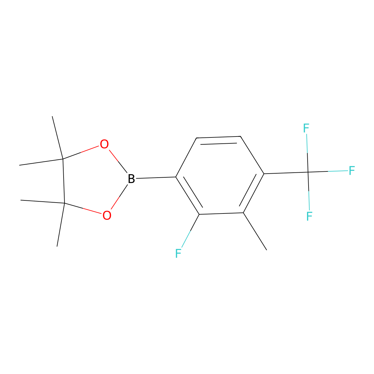 2-(2-Fluoro-3-methyl-4-(trifluoromethyl)phenyl)-4,4,5,5-tetramethyl-1,3,2-dioxaborolane molecular structure, CAS 2311855-50-0