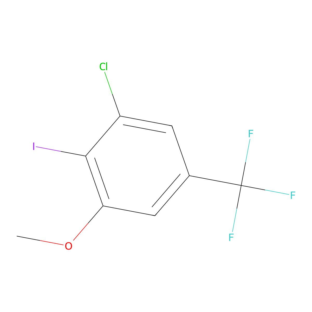 1-Chloro-2-iodo-3-methoxy-5-(trifluoromethyl)benzene molecular structure, CAS 2311855-51-1
