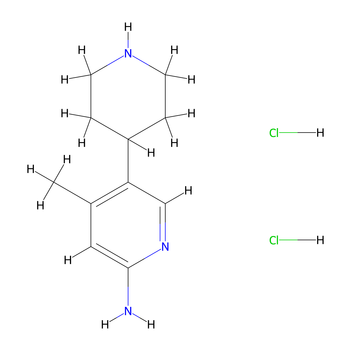 4-Methyl-5-(piperidin-4-YL)pyridin-2-amine dihydrochloride molecular structure, CAS 2311864-28-3