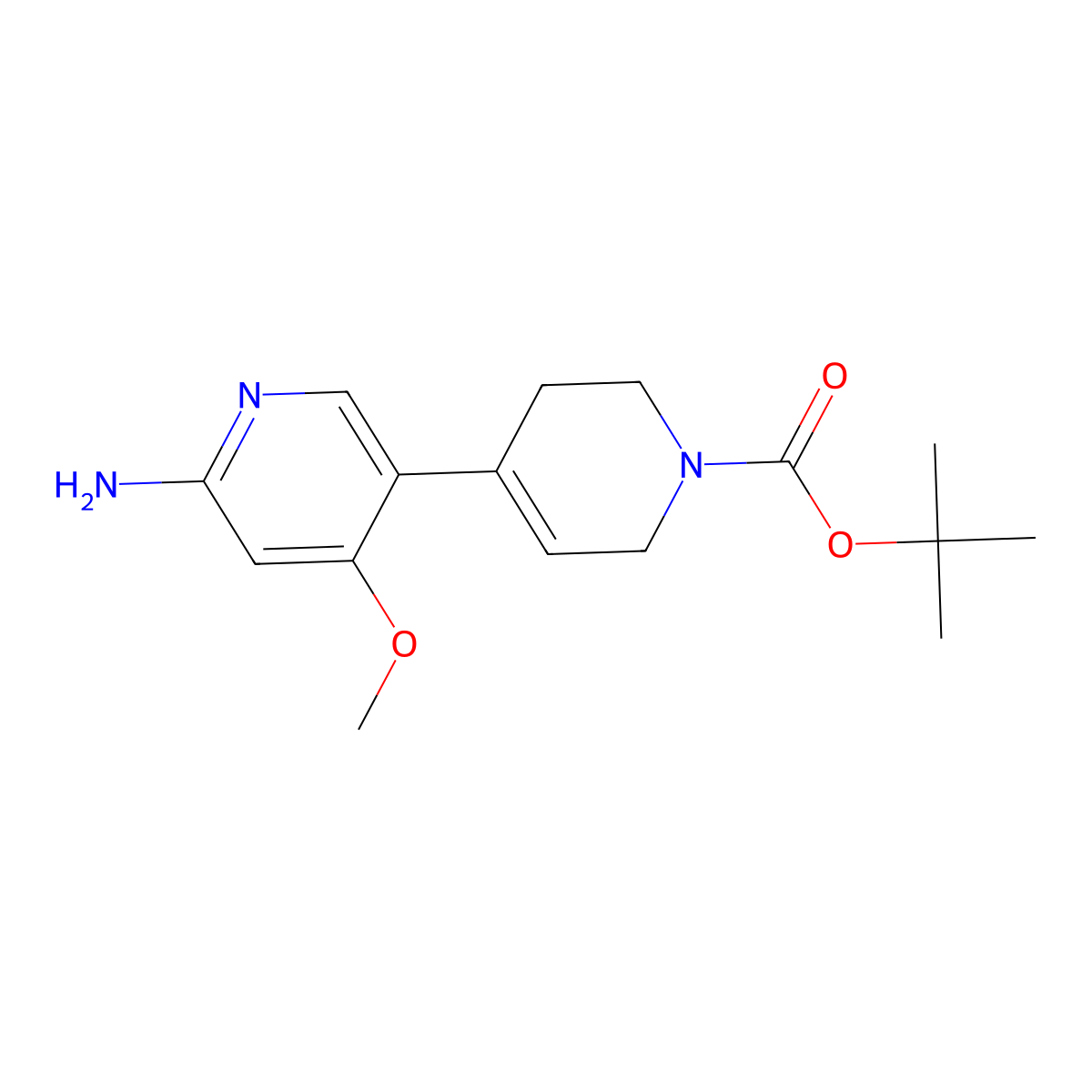 6-Amino-3',6'-dihydro-4-methoxy-[3,4'-bipyridine]-1'(2'h)-carboxylic acid 1,1-dimethylethyl ester molecular structure, CAS 2311864-29-4