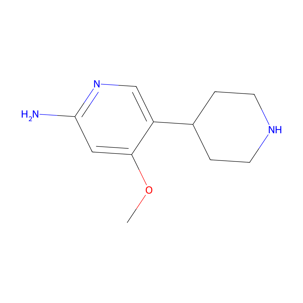 4-Methoxy-5-(piperidin-4-yl)pyridin-2-amine molecular structure, CAS 2311864-31-8