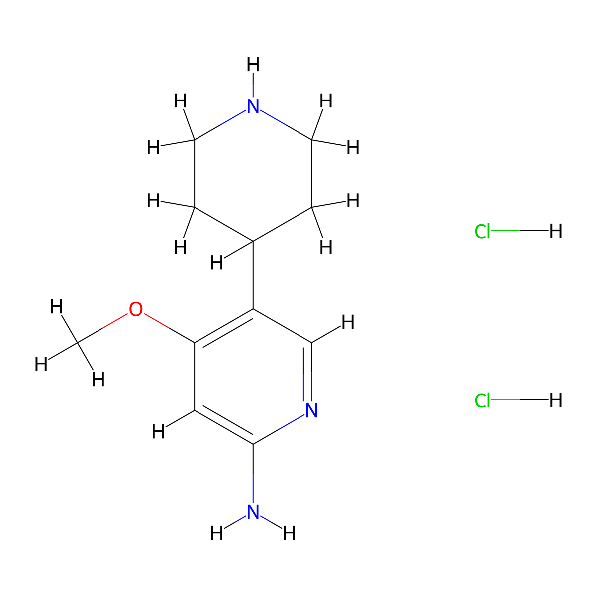 4-Methoxy-5-(piperidin-4-YL)pyridin-2-amine dihydrochloride molecular structure, CAS 2311864-32-9