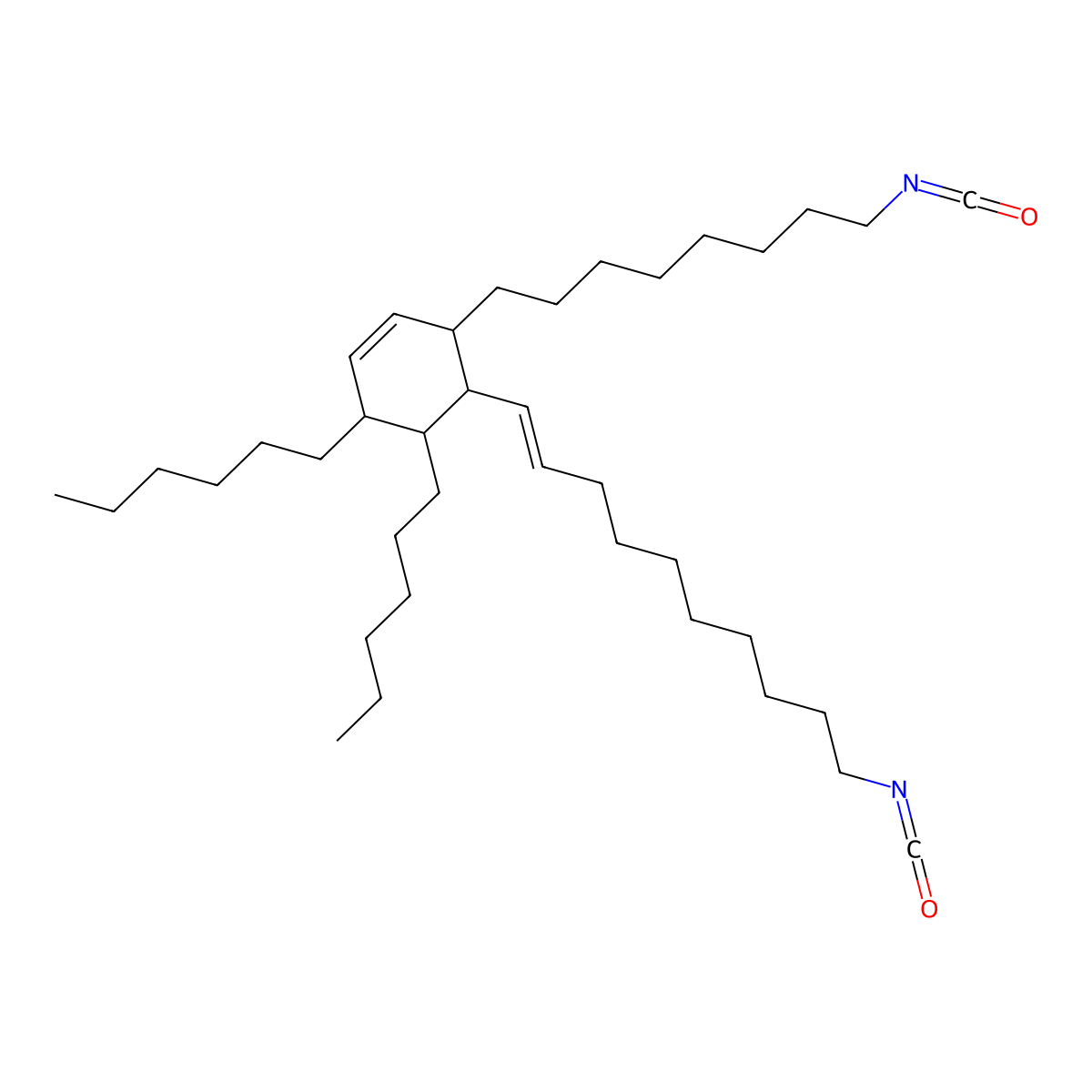 Diisocyanic acid, diester with 4,5-dihexyl-6-(10-hydroxydec-1-enyl)cyclohex-2-ene-1-octanol molecular structure, CAS 23119-03-1