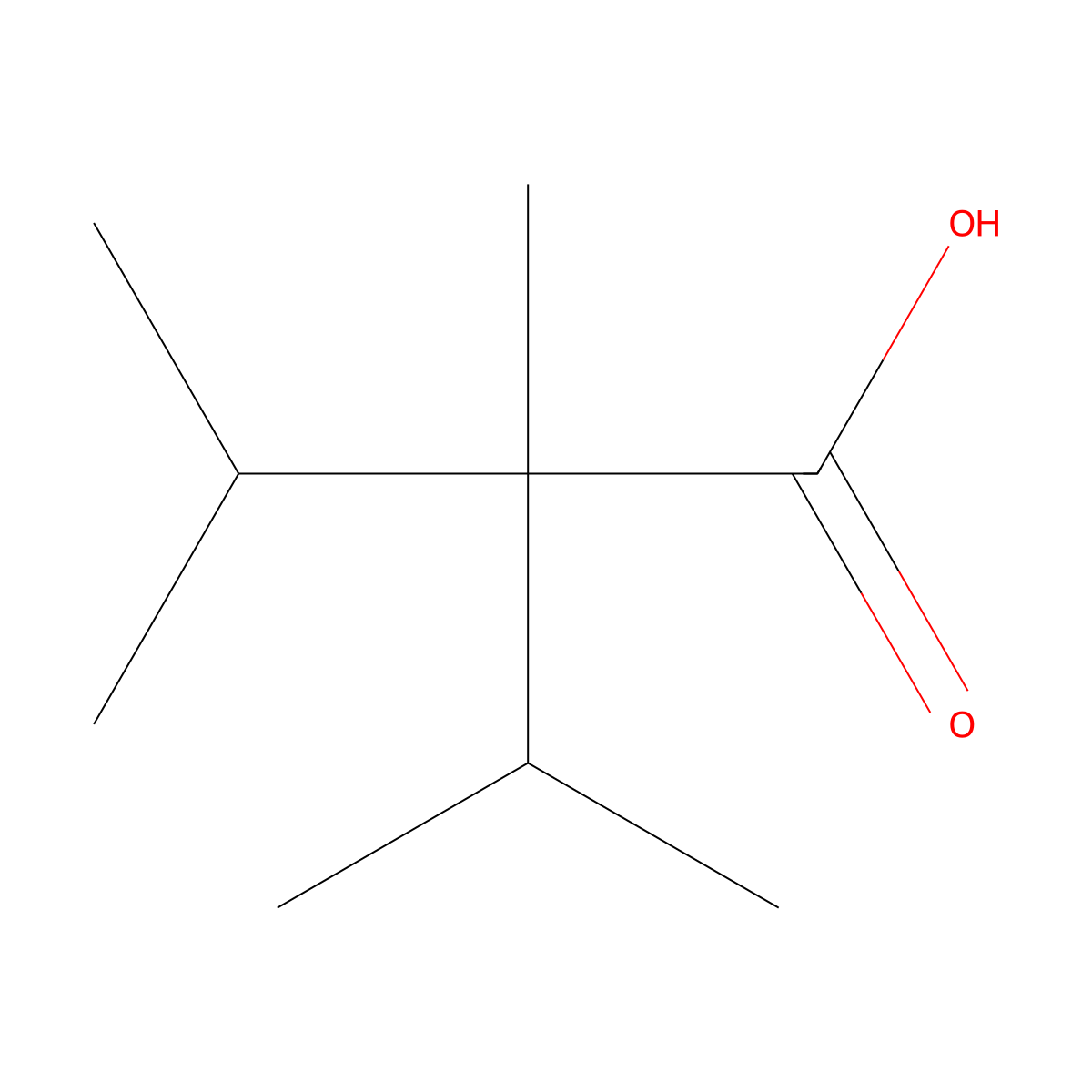2,3-Dimethyl-2-(propan-2-yl)butanoic acid molecular structure, CAS 23119-04-2
