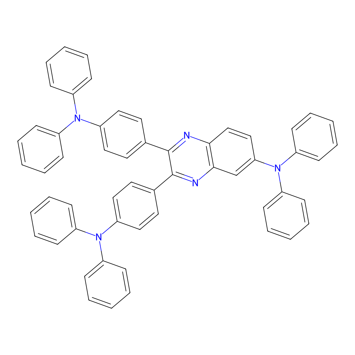 2,3-bis[4-(diphenylamino)phenyl]-N,N-diphenylquinoxalin-6-amine molecular structure, CAS 2311925-72-9