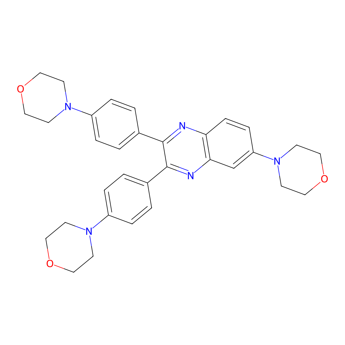 6-(Morpholin-4-yl)-2,3-bis[4-(morpholin-4-yl)phenyl]quinoxaline molecular structure, CAS 2311925-78-5