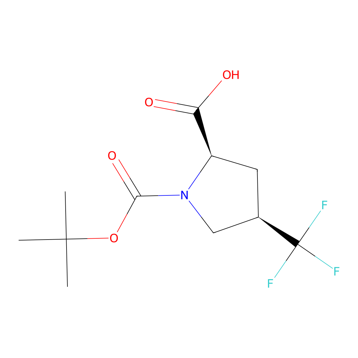 (2R,4R)-1-(tert-Butoxycarbonyl)-4-(trifluoromethyl)pyrrolidine-2-carboxylic acid molecular structure, CAS 2311945-01-2