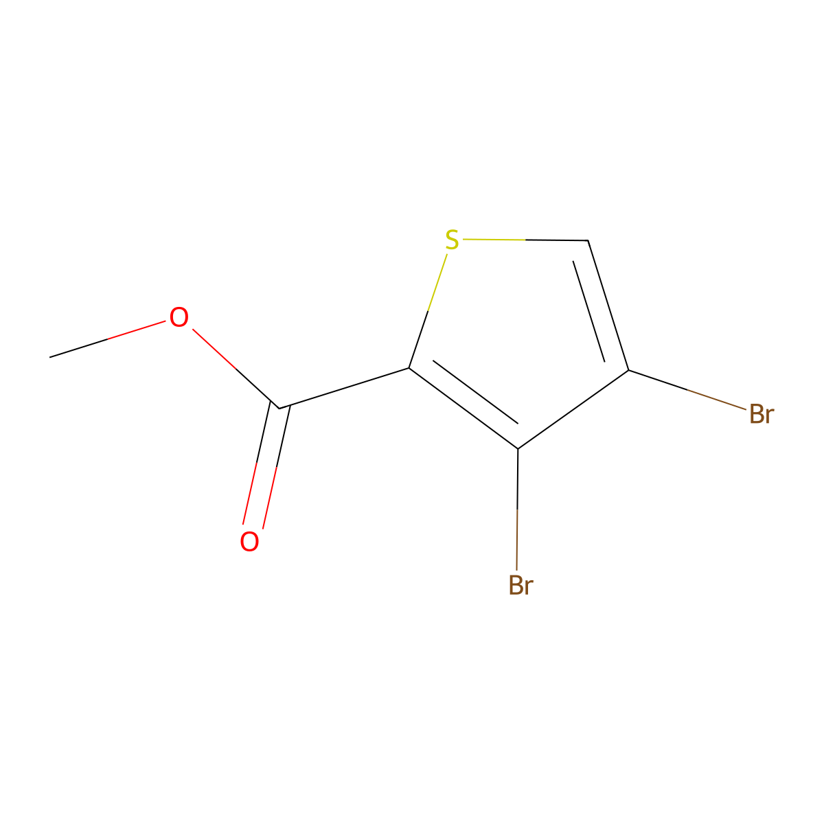 Methyl 3,4-dibromothiophene-2-carboxylate molecular structure, CAS 23122-65-8