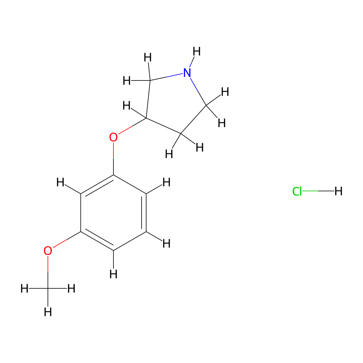 3-(3-Methoxyphenoxy)pyrrolidine hydrochloride molecular structure, CAS 23123-08-2