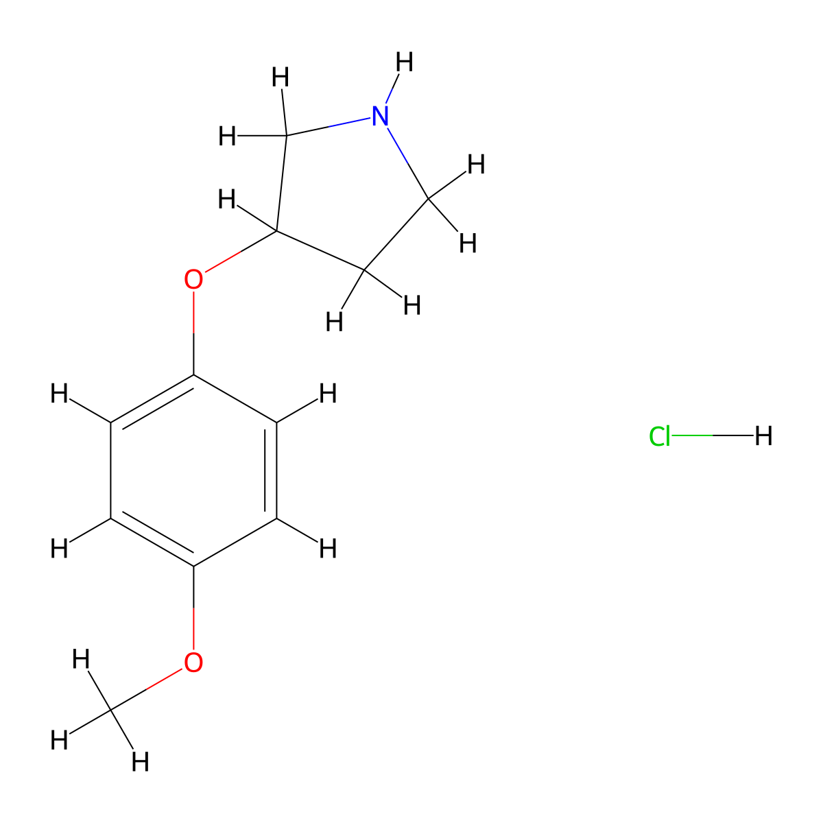 3-(4-Methoxyphenoxy)pyrrolidine hydrochloride molecular structure, CAS 23123-09-3
