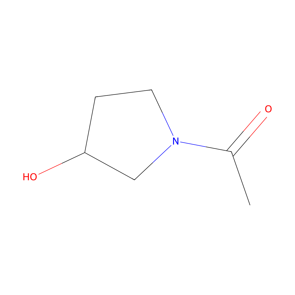 1-(3-Hydroxypyrrolidin-1-yl)ethanone molecular structure, CAS 23123-19-5