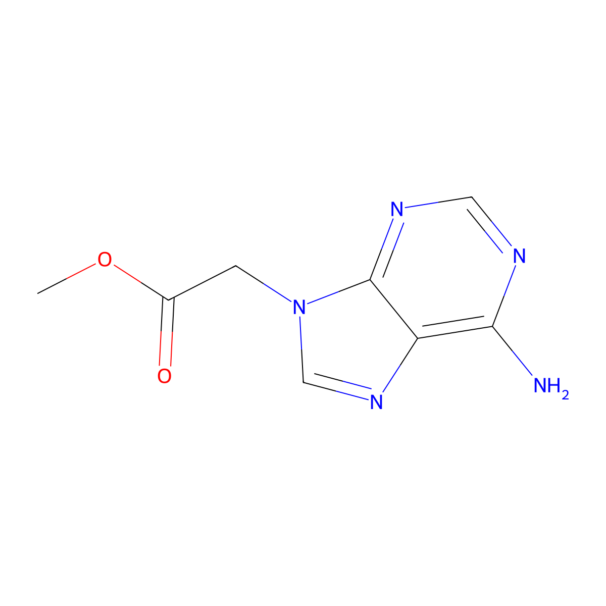 methyl 2-(6-amino-9H-purin-9-yl)acetate molecular structure, CAS 23124-10-9