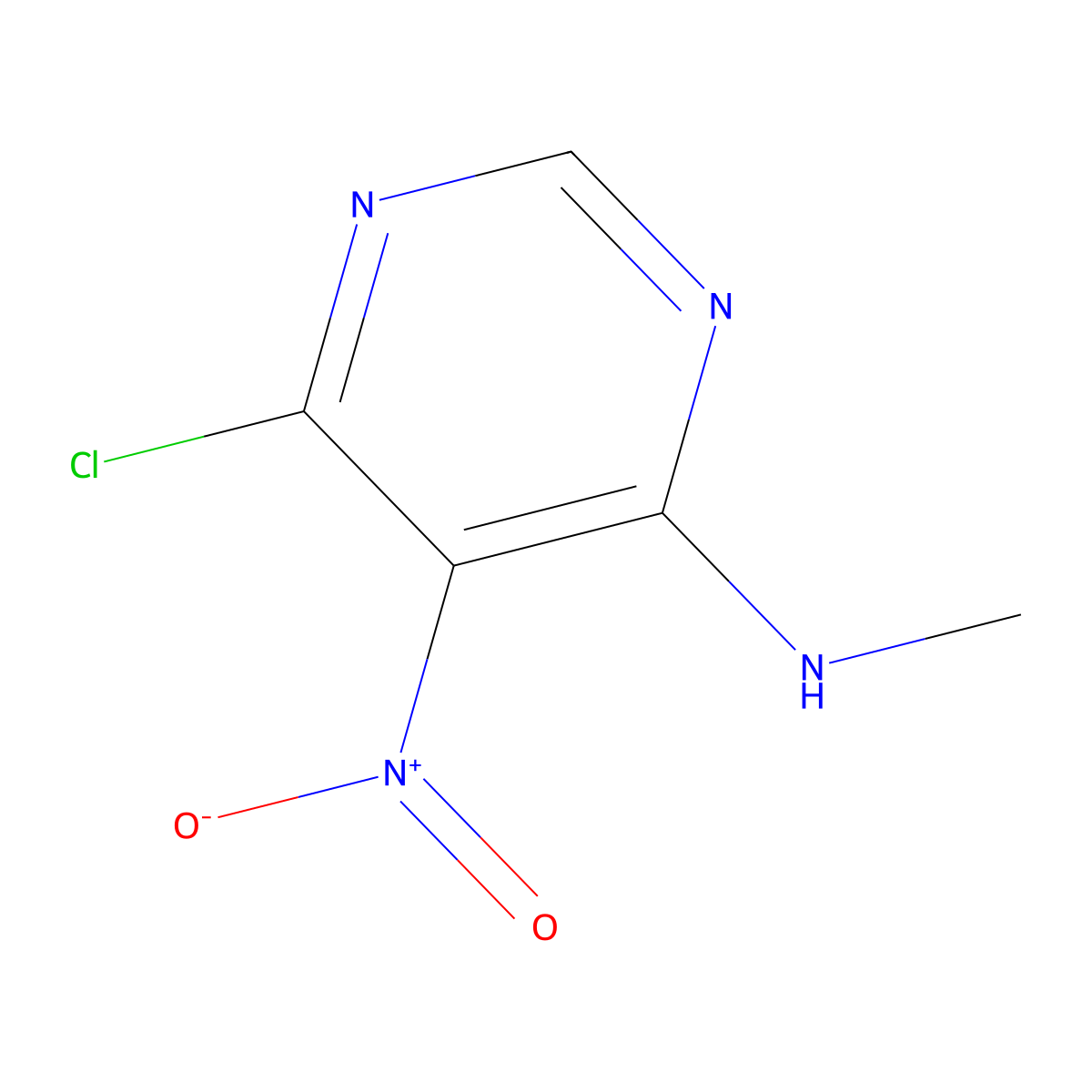 6-Chloro-N-methyl-5-nitro-4-pyrimidinamine molecular structure, CAS 23126-82-1