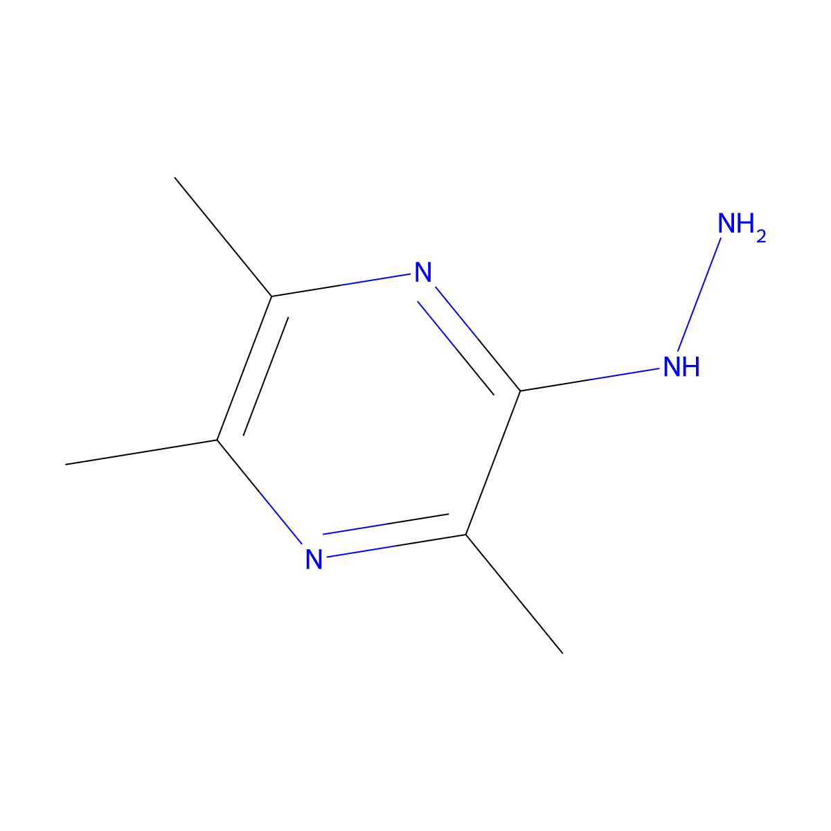 2-Hydrazinyl-3,5,6-trimethylpyrazine molecular structure, CAS 23126-98-9