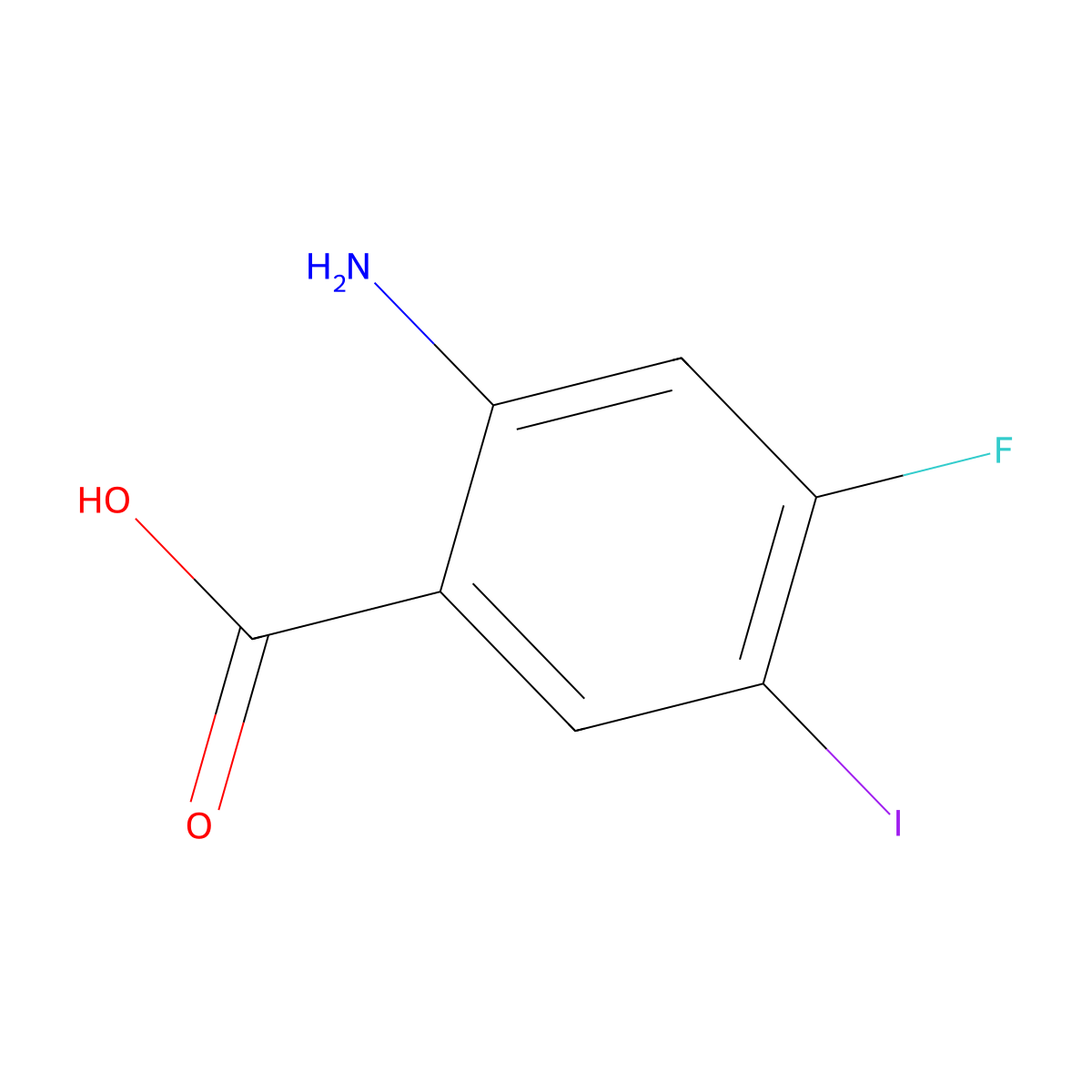 2-Amino-4-fluoro-5-iodobenzoic acid molecular structure, CAS 231278-08-3