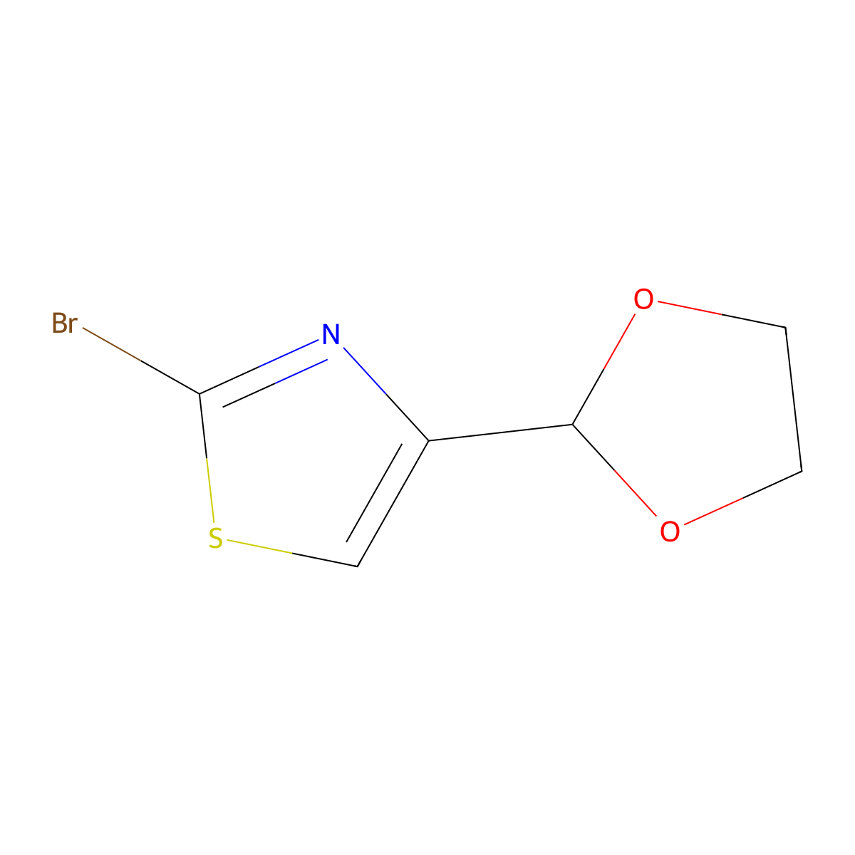 2-Bromo-4-(1,3-dioxolan-2-yl)thiazole molecular structure, CAS 231278-12-9