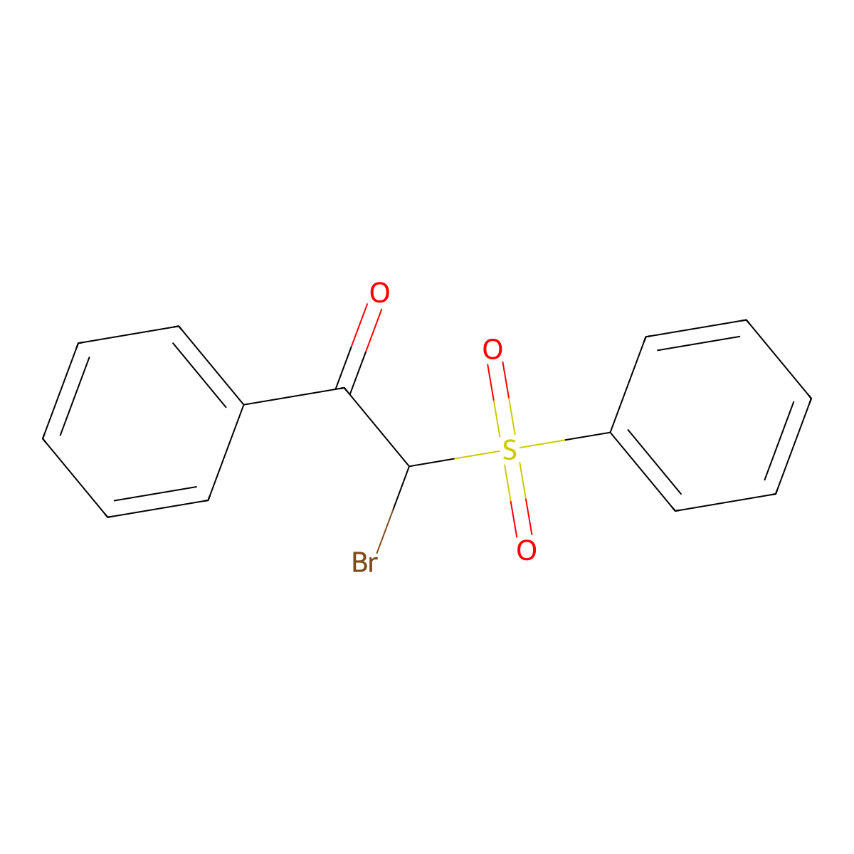 2-(Benzenesulfonyl)-2-bromo-1-phenylethan-1-one molecular structure, CAS 23128-59-8