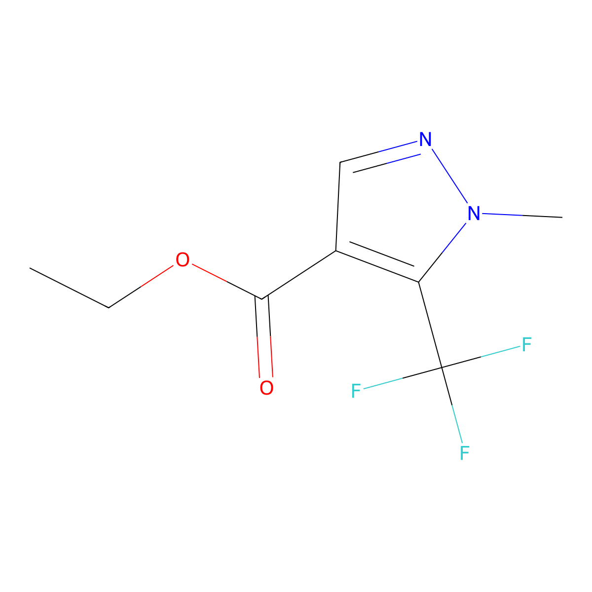 ethyl 1-methyl-5-(trifluoromethyl)-1H-pyrazole-4-carboxylate molecular structure, CAS 231285-86-2